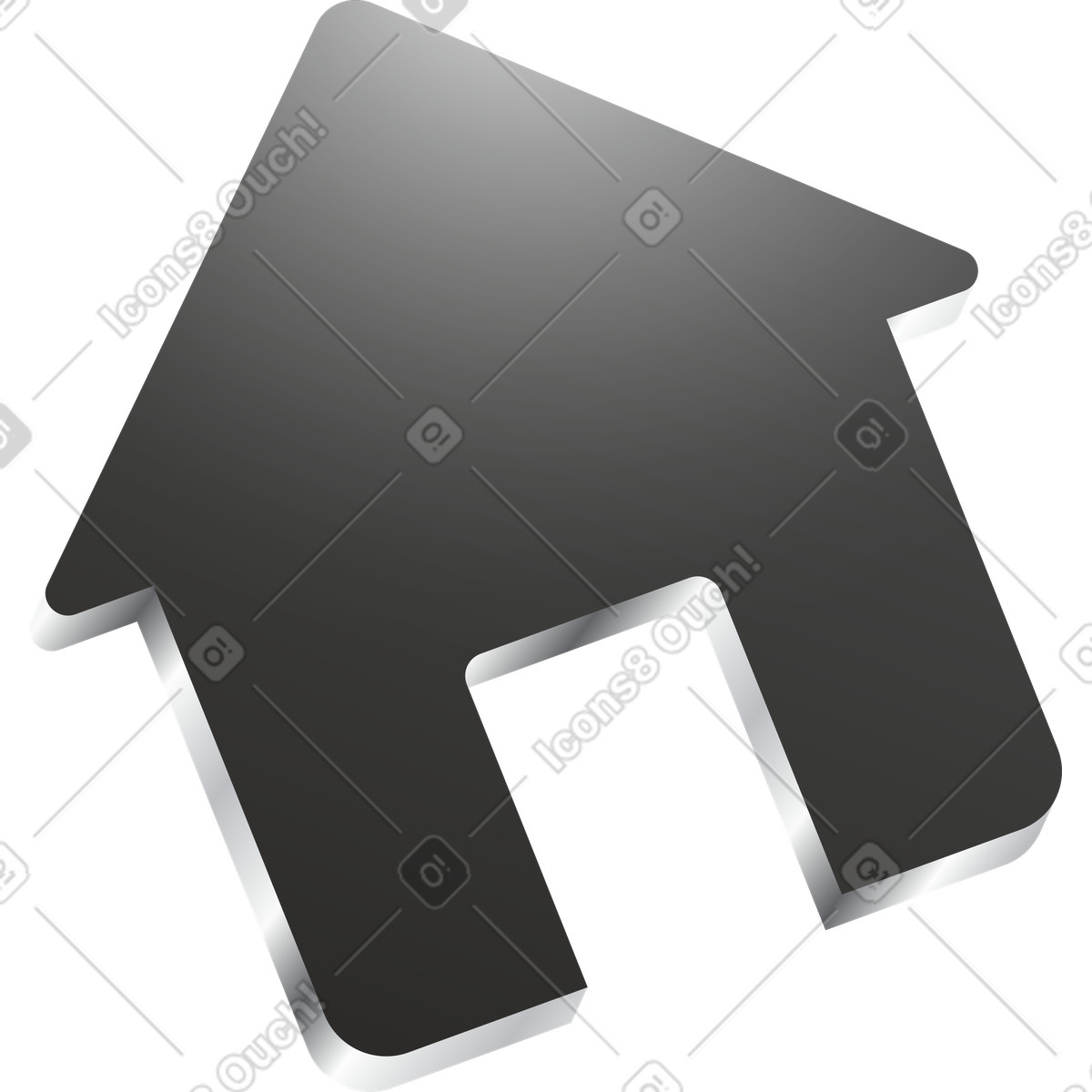 Dark home illustration in Token style download in PNG, SVG