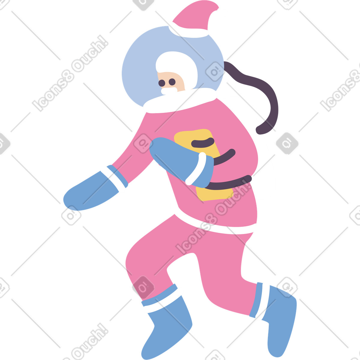 Babbo natale astronauta illustrazione in stile Pluto scarica in PNG, SVG
