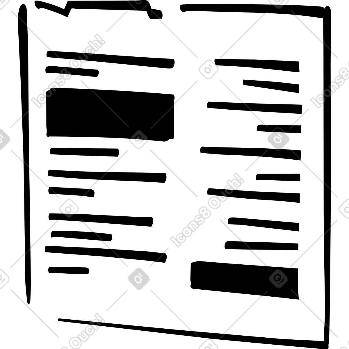 Document page with text for business report illustration in Line style download in PNG, SVG