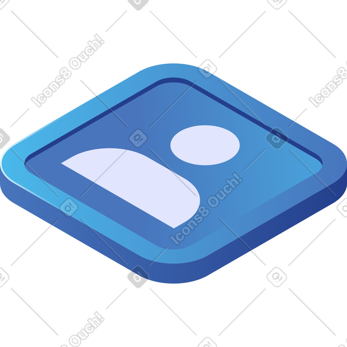 Frame with user icon illustration in PNG, SVG