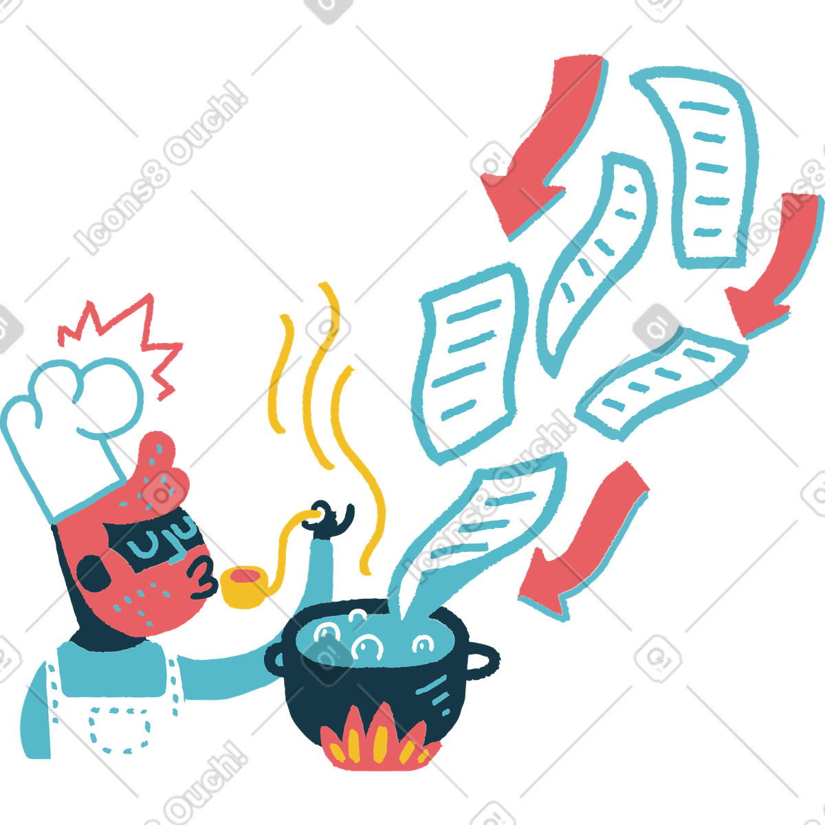 Ilustração de Verificando o processo download e upload em no estilo Flamenco para baixar em PNG, SVG