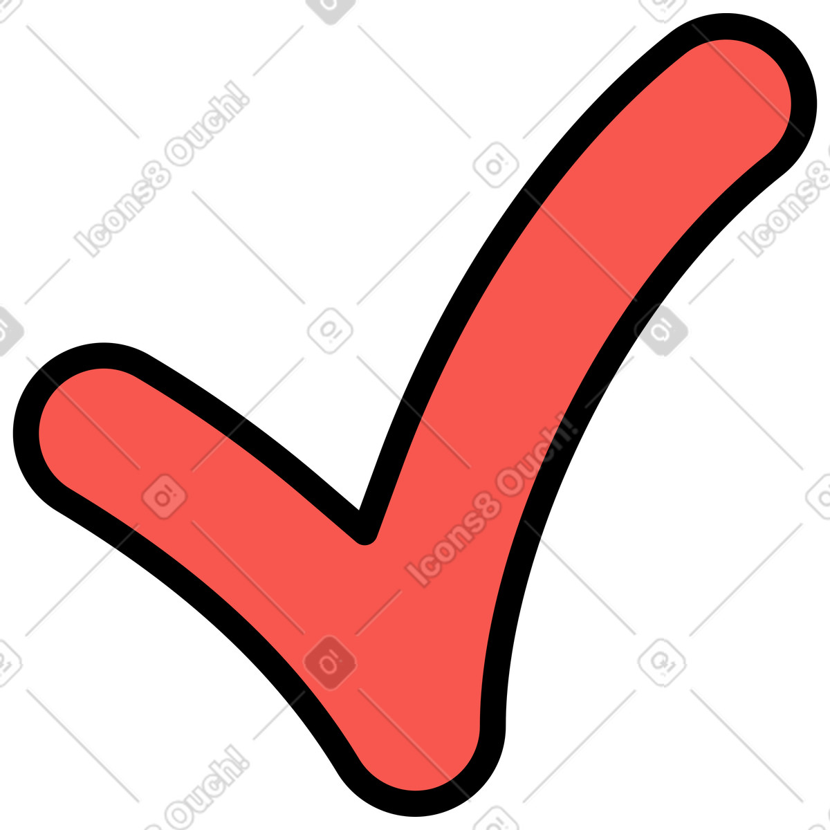 Ilustración Marca de verificación en estilo Surr a descargar en PNG y SVG