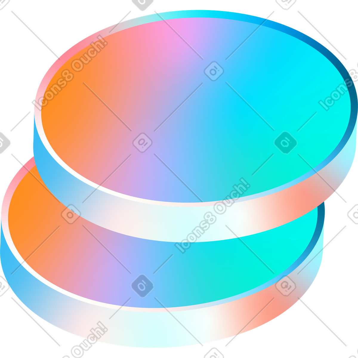 Ilustración Dos monedas en una pila estilo Glare a descargar PNG y SVG