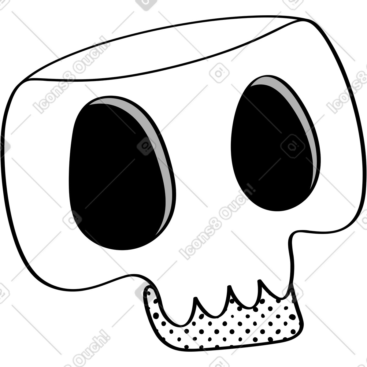 Schädel-Illustration im Looney-Stil als Download in PNG, SVG