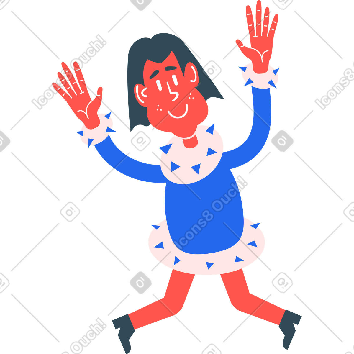 下载 Kingdom 风格的 跳跃的女孩 插画，支持 PNG、SVG 格式