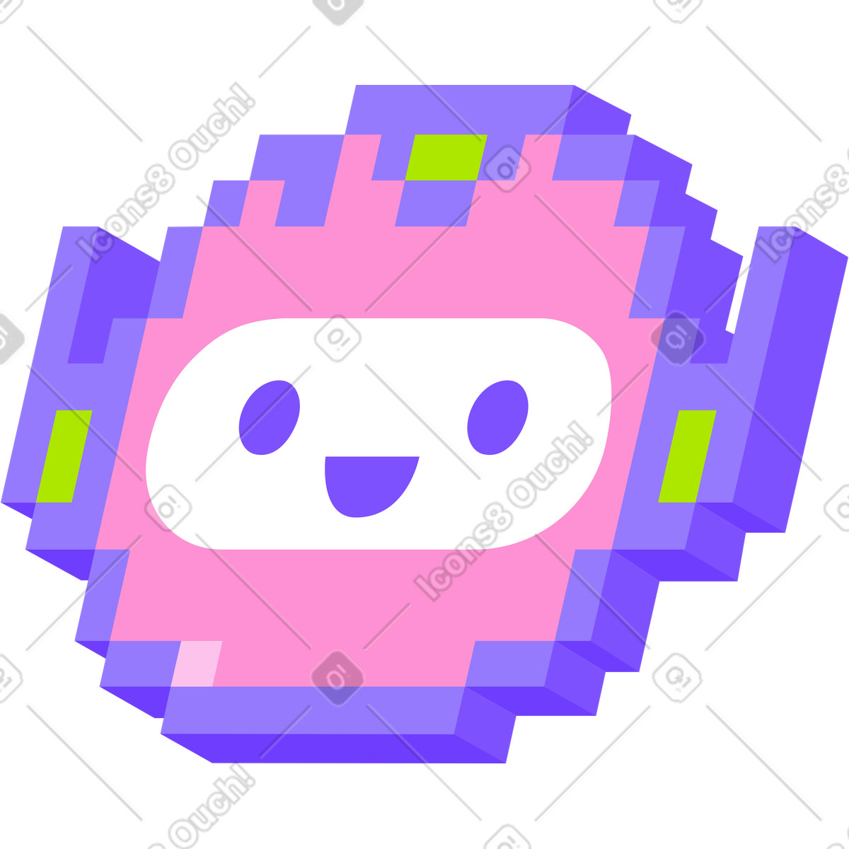 Chatbot illustrazione in stile 8bit scarica in PNG, SVG