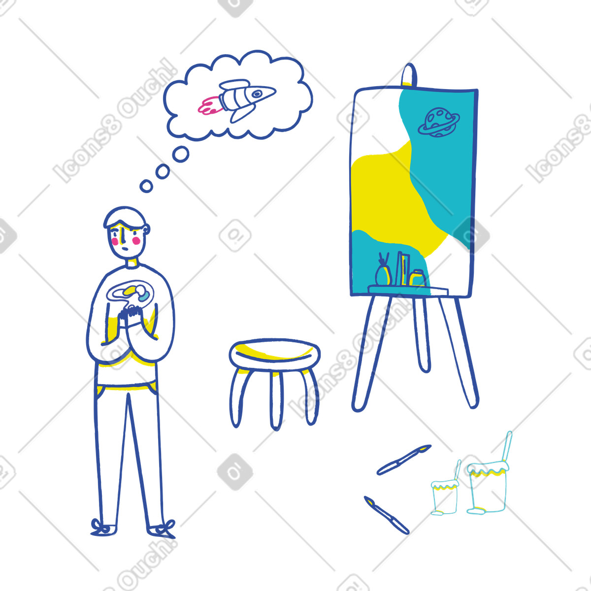 Processo creativo illustrazione in stile Lime scarica in PNG, SVG