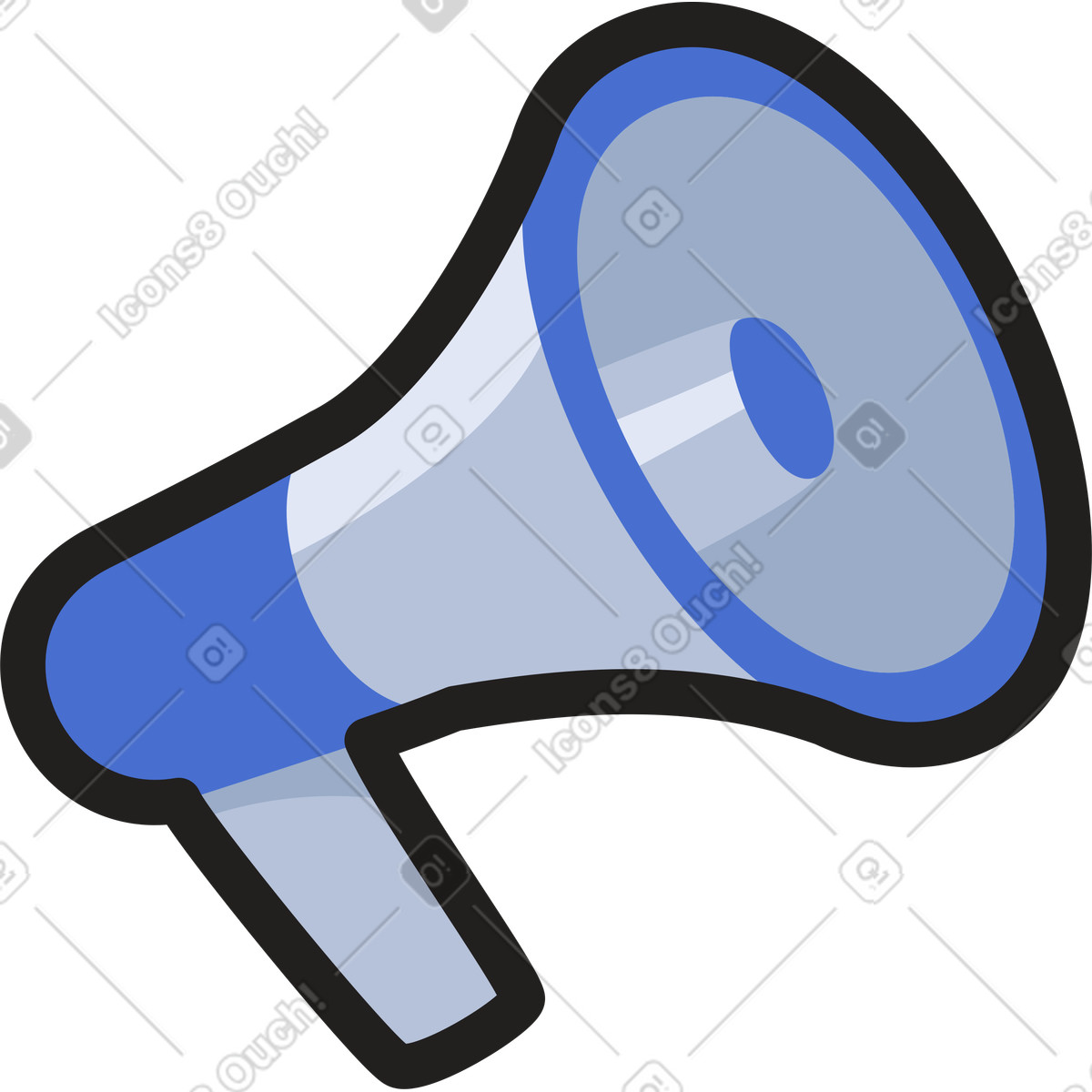 Megaphon-Illustration im Clipart-Stil als Download in PNG, SVG