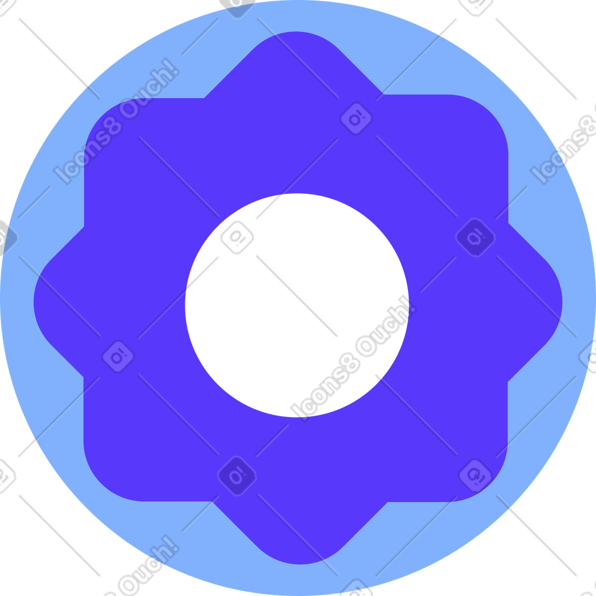 Pablita スタイルの ドーナツ のイラストをPNG、SVG形式でダウンロード