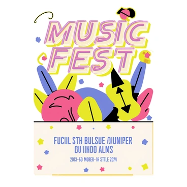 A modern poster for a music festival with a retro theme and psychedelic colors