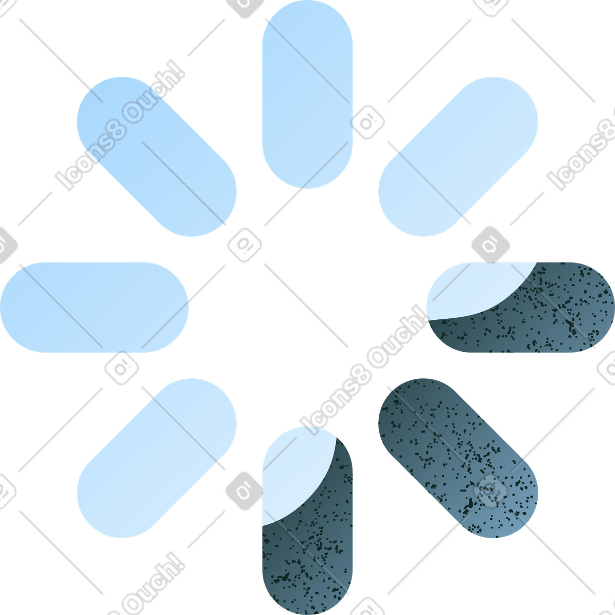 Blue downloading spinner symbol illustration in Concept style download in PNG, SVG