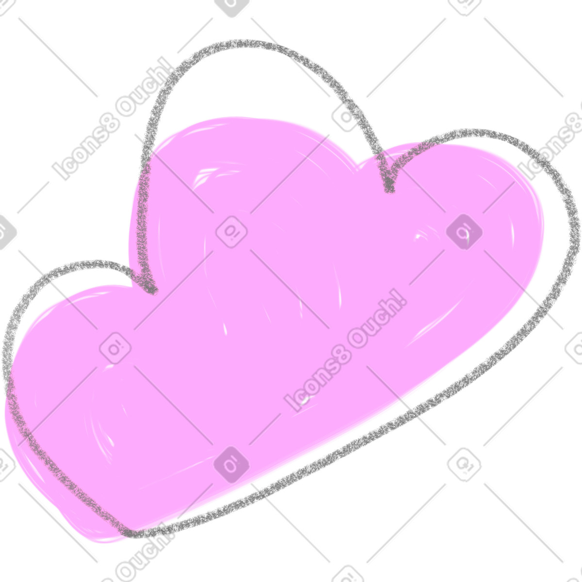 Cloud pink illustration in Doodle style download in PNG, SVG