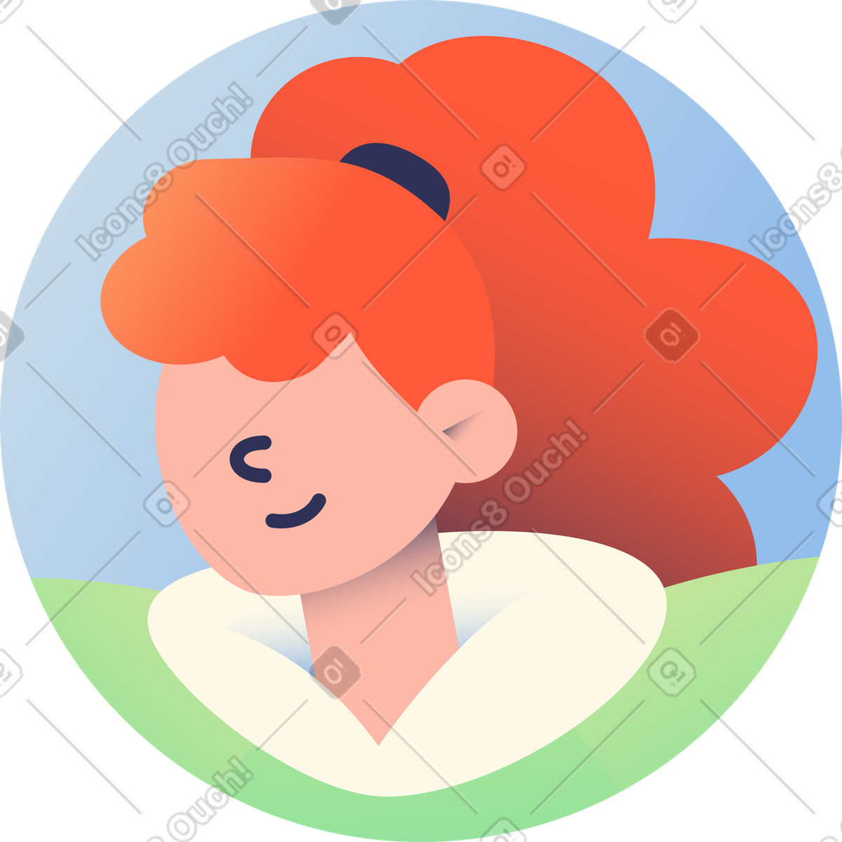 Ilustración animada Avatar de mujer en estilo Beam a descargar en GIF, Lottie (JSON), AE