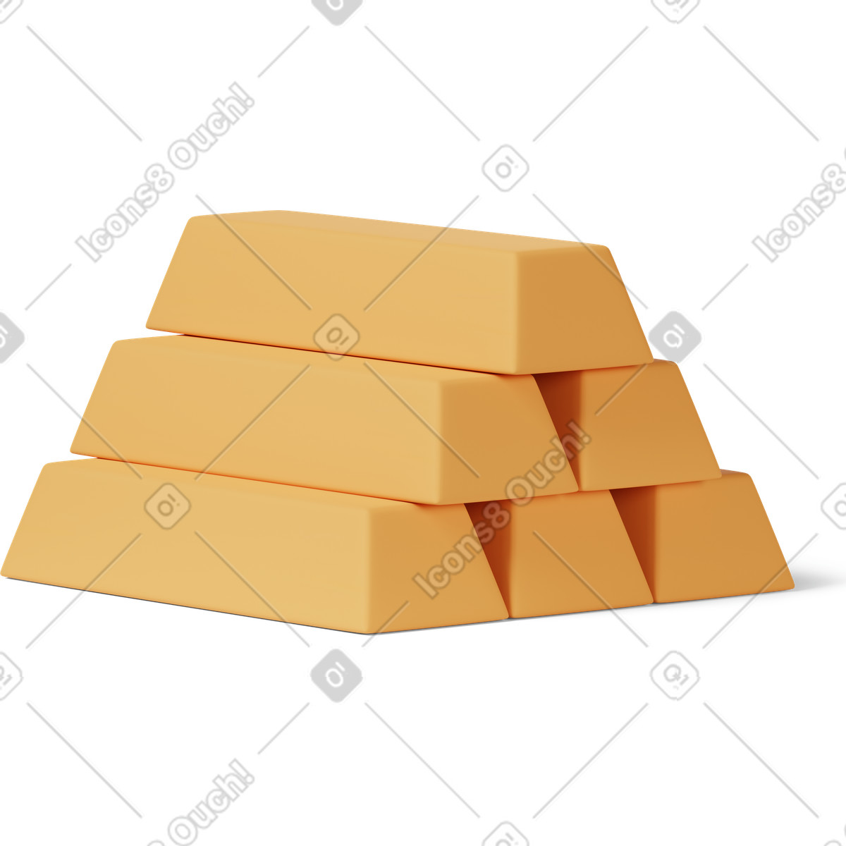 Pile of gold bars illustration in PNG, SVG