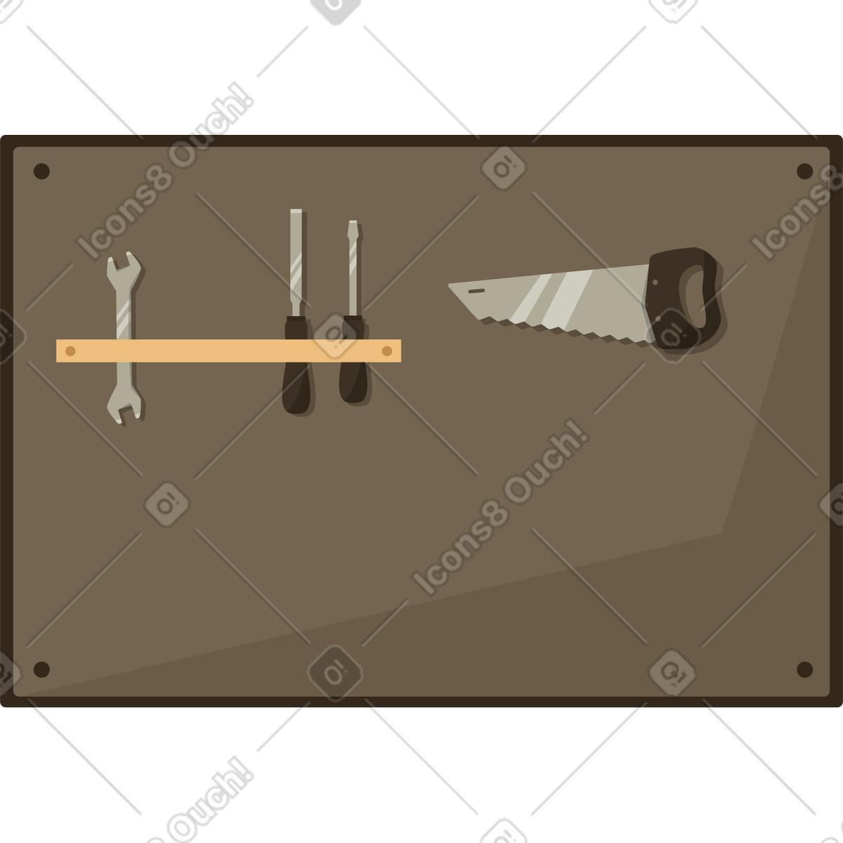 Tavola degli attrezzi illustrazione in stile Lagom scarica in PNG, SVG
