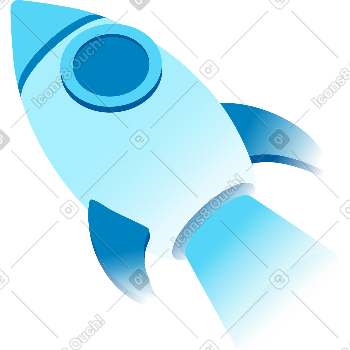 Rocket illustration in Icy style download in PNG, SVG