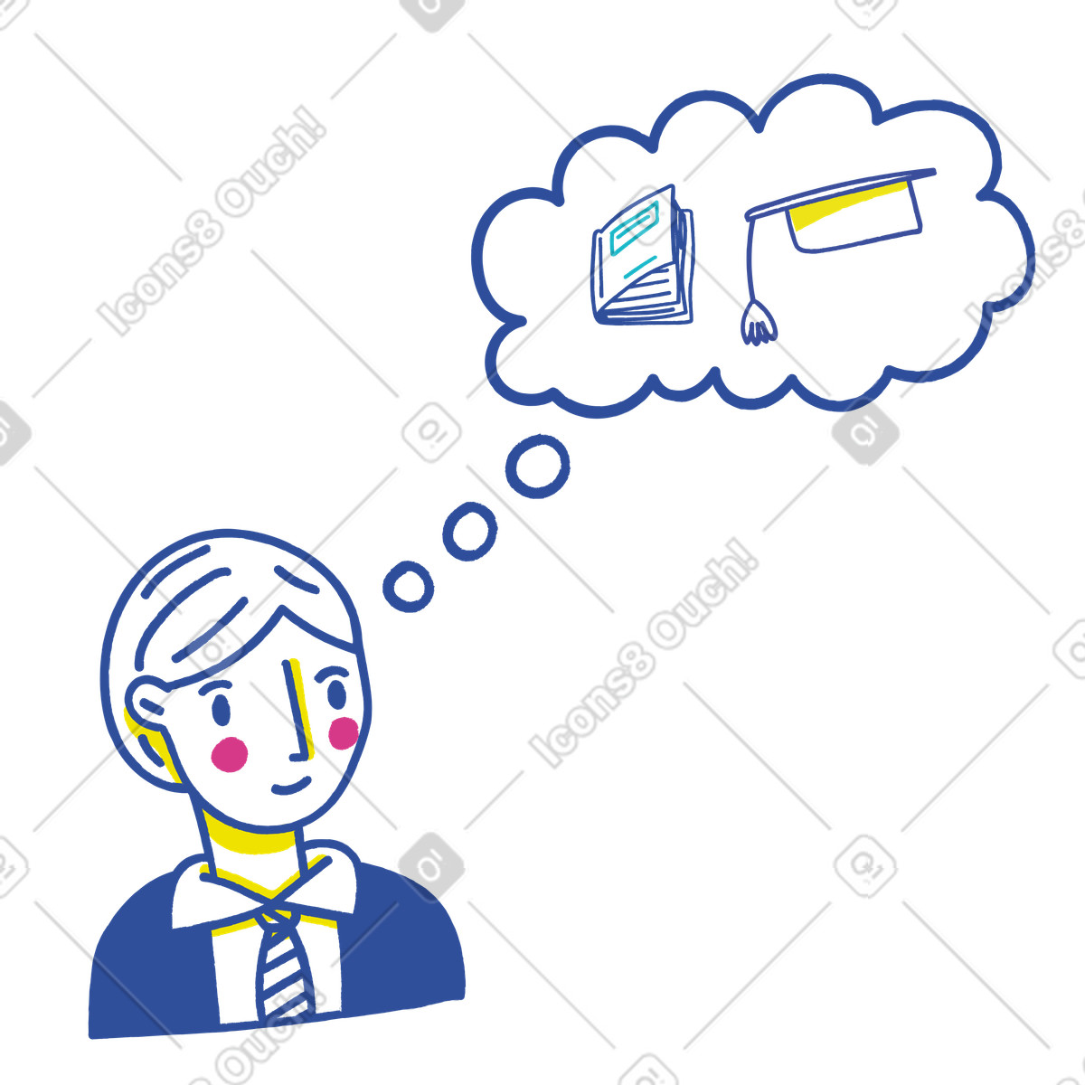 Dreaming of college illustration showcasing educational aspirations clipart vector images