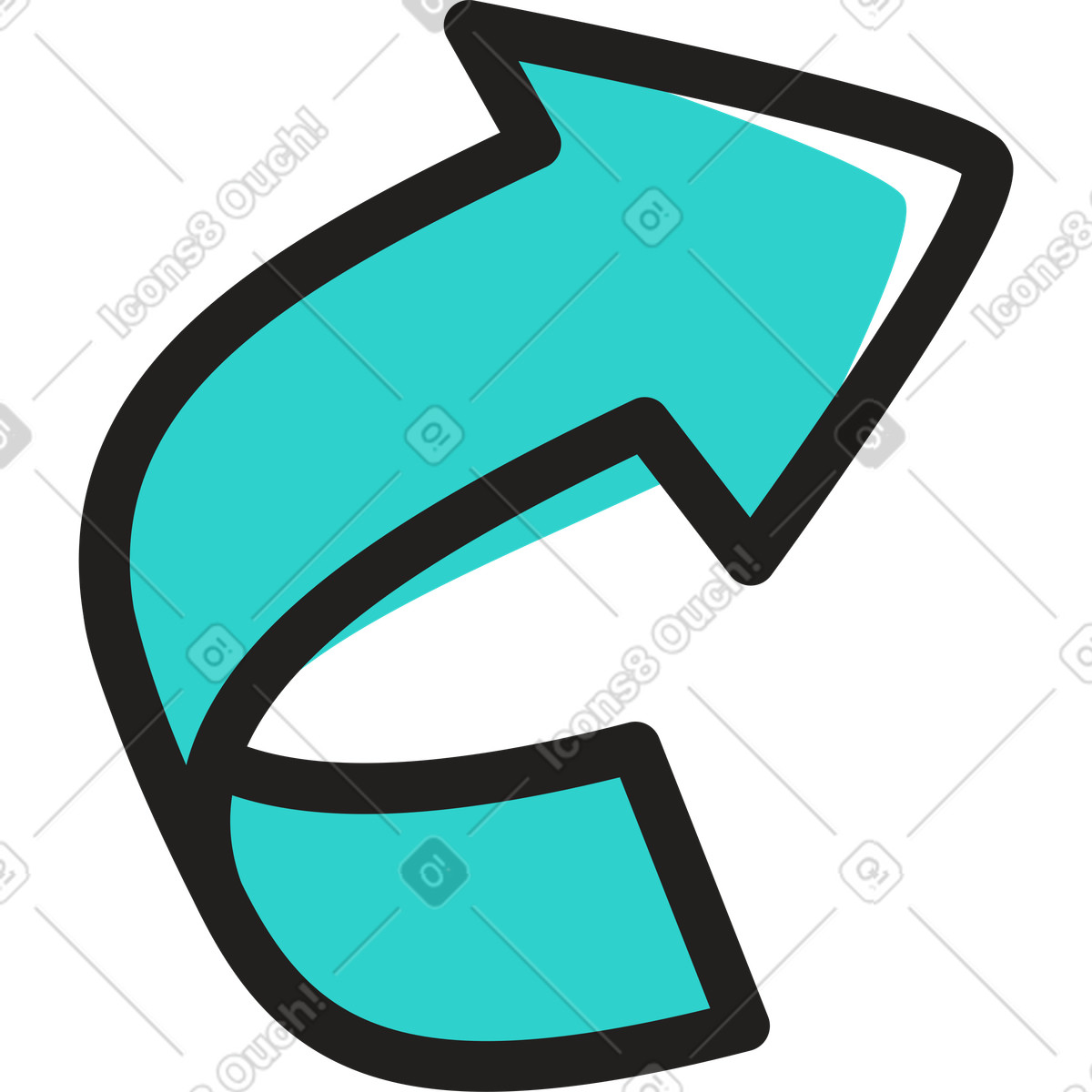 Arrow illustration in Little style download in PNG, SVG