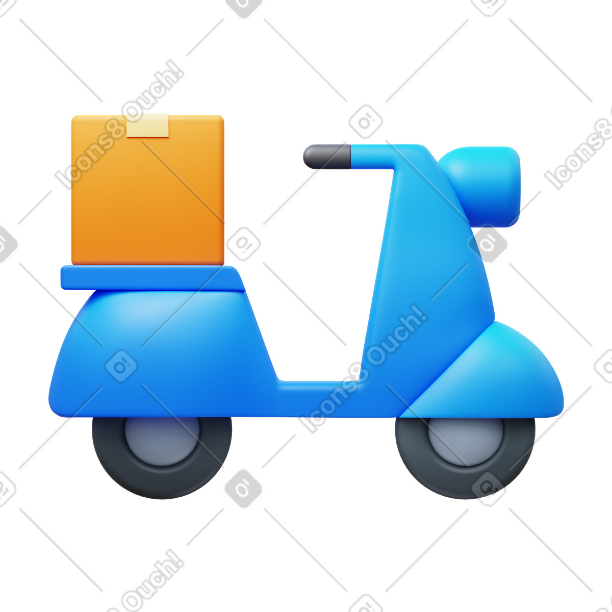 Delivery scooter illustrazione in stile 3D Fluency scarica in PNG, SVG