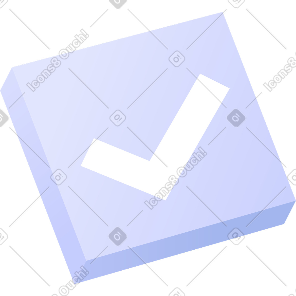 Illustration Rectangle avec coche dans le style Quantum à télécharger aux formats PNG, SVG