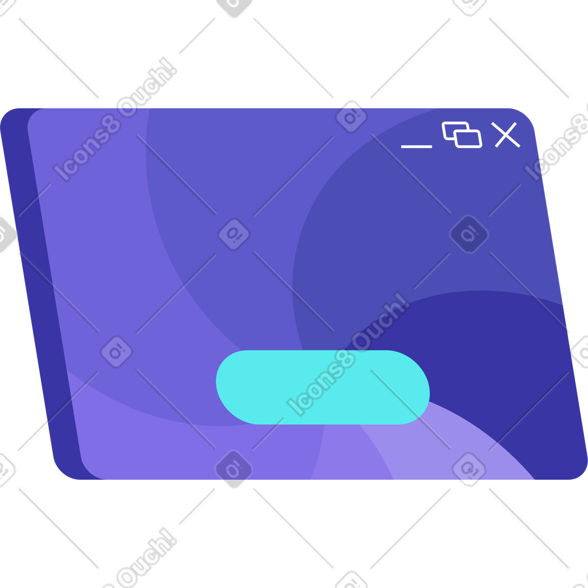 Browser window with button illustration in Bright style download in PNG, SVG