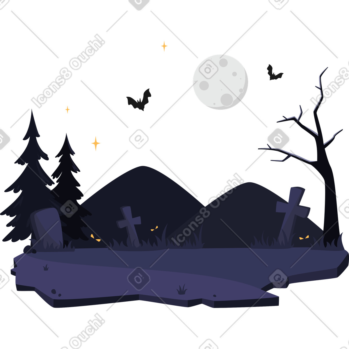 Lagom スタイルの ハロウィーンの背景 のイラストをPNG、SVG形式でダウンロード