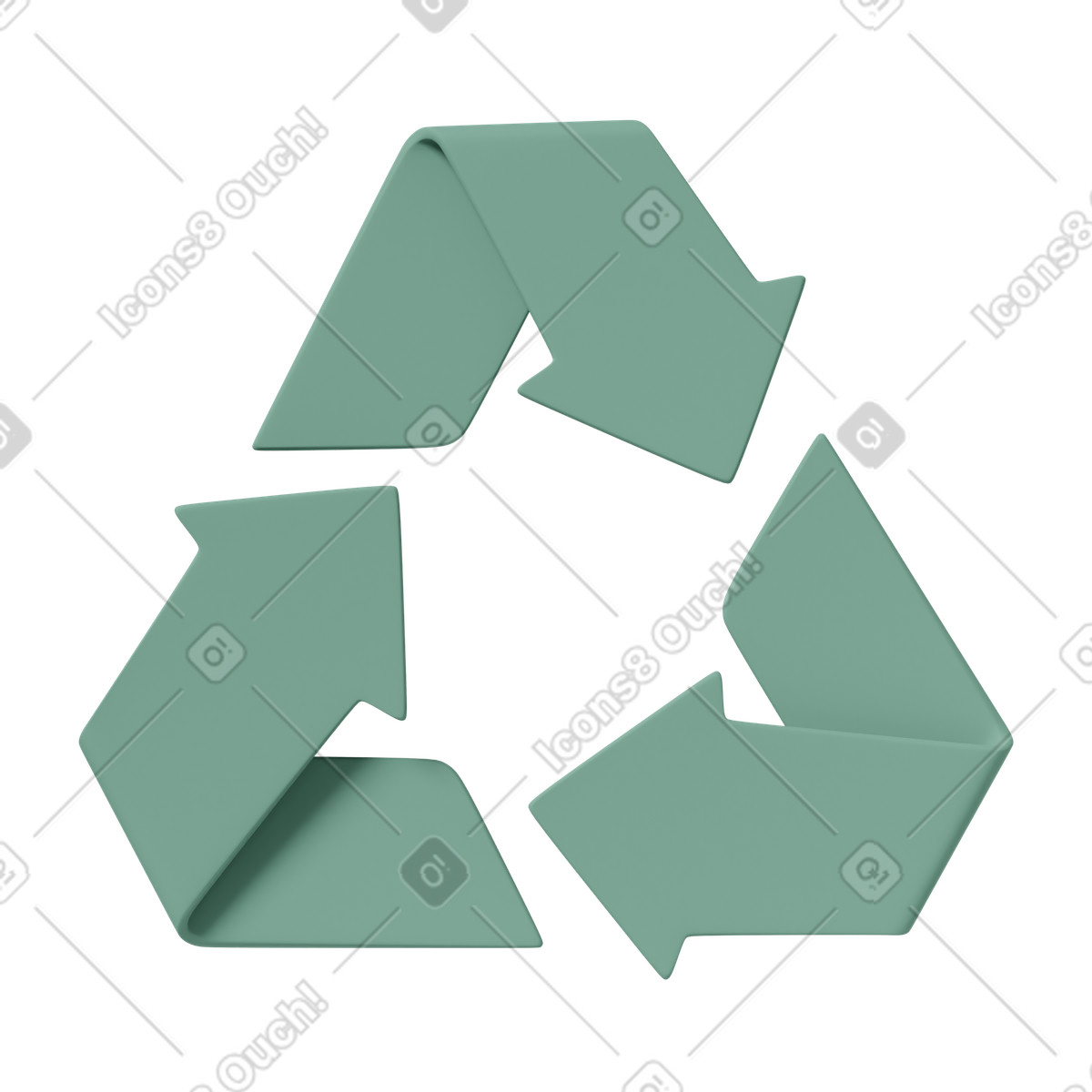 3D Casual life スタイルの Recycling sign のイラストをPNG、SVG形式でダウンロード