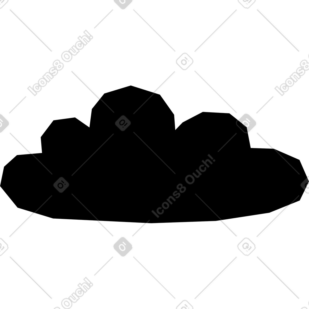 Black cloud illustration in Amethyst style download in PNG, SVG
