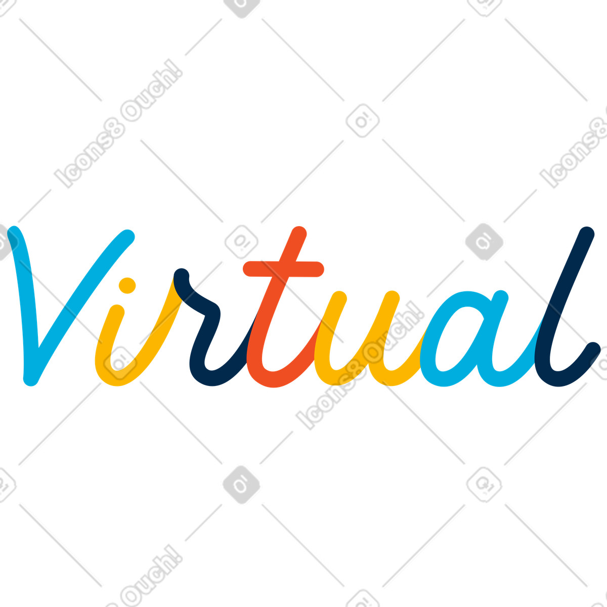 Иллюстрация Lettering virtual в стиле Flame — скачать в форматах PNG, SVG