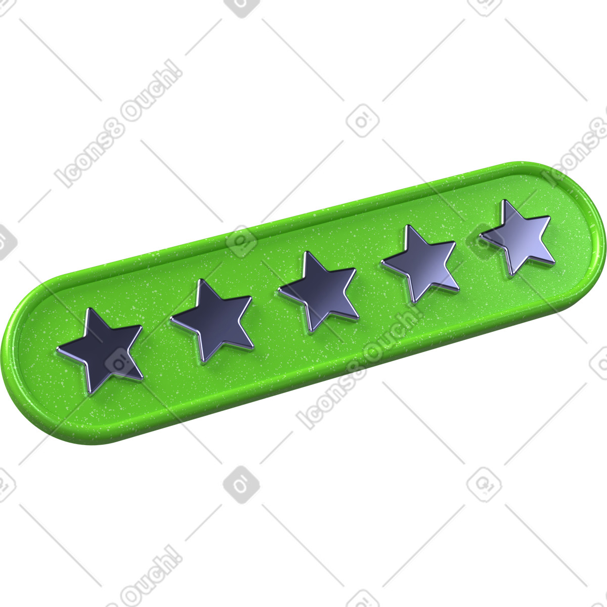 Badge di valutazione del cliente, recensione a cinque stelle, punteggio feedback dell'utente illustrazione in stile 3D Boost scarica in PNG, SVG