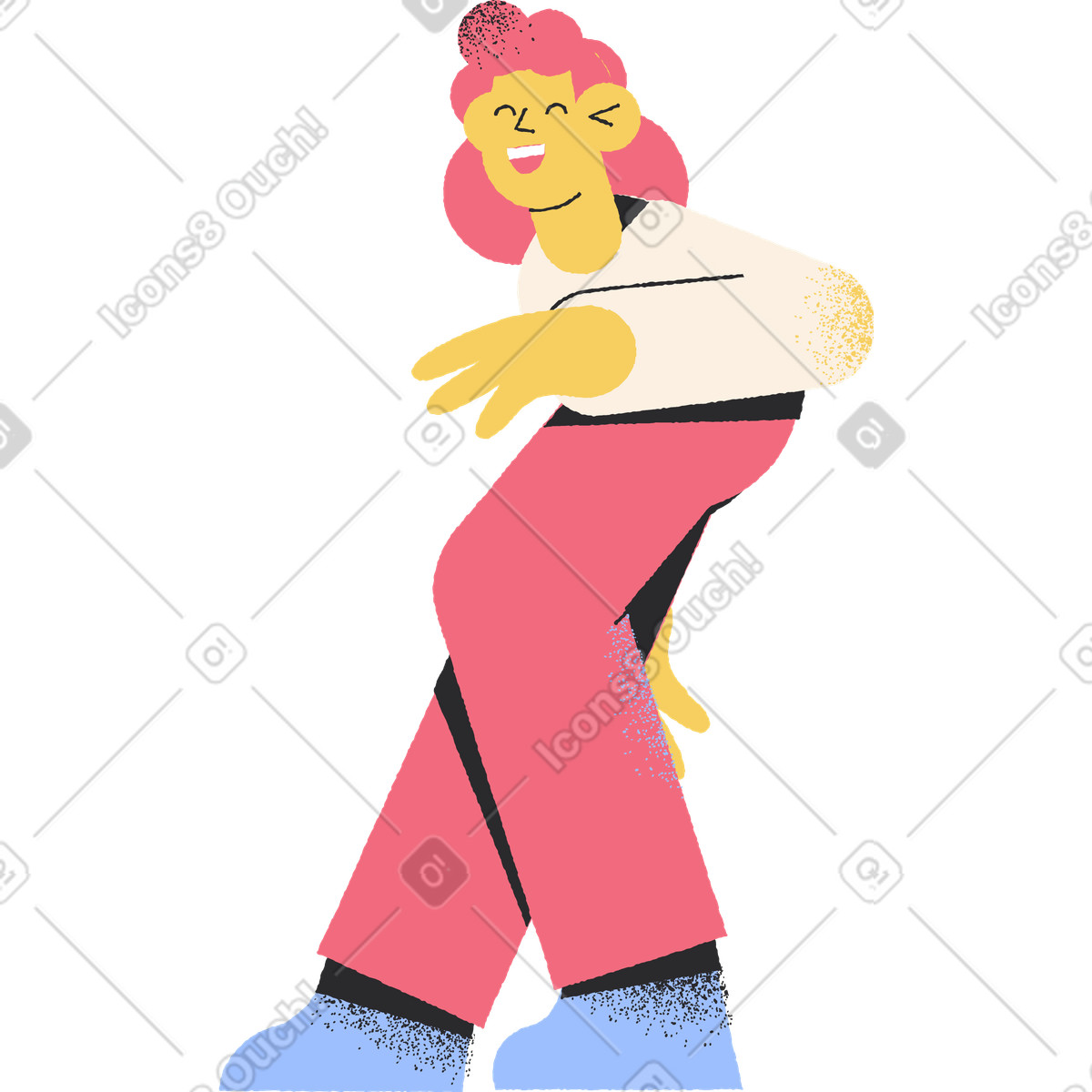 Ilustración Niña riendo en estilo Pablo a descargar en PNG y SVG