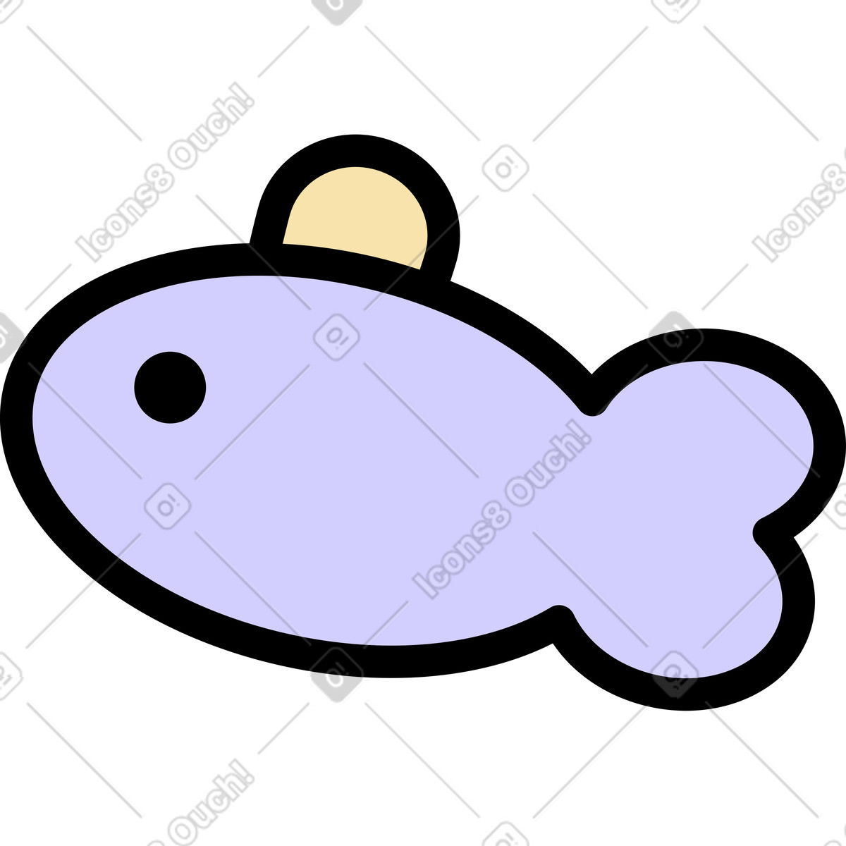Ilustração de Enfeite natal em forma peixe no estilo Notes para baixar PNG, SVG
