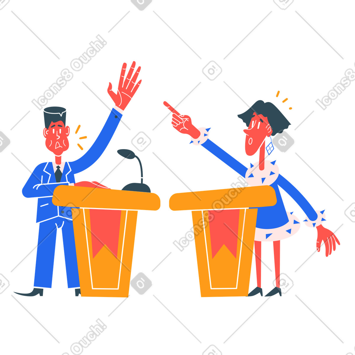 Ilustração de Líderes políticos envolvidos em debate no estilo Kingdom para baixar PNG, SVG