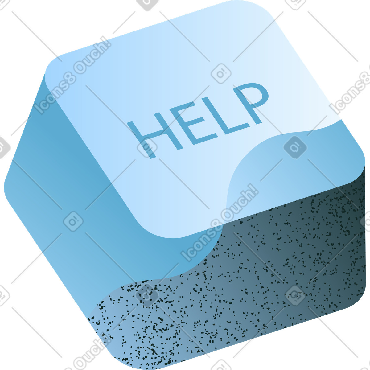 Computer keycap labeled help illustration in Concept style download in PNG, SVG