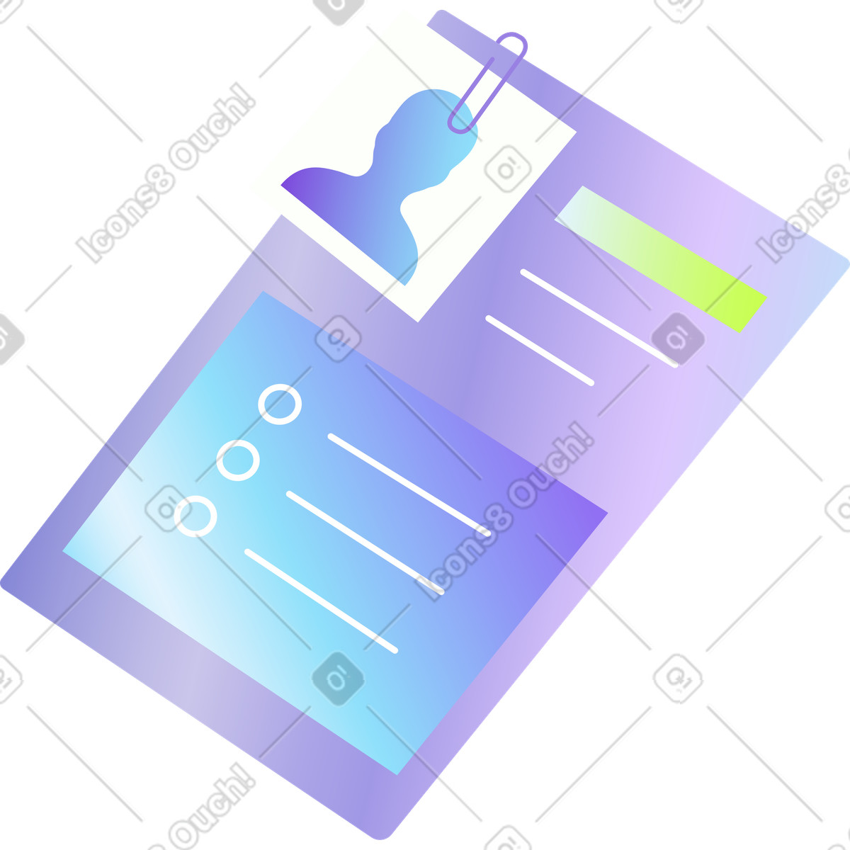 Man resume illustration in Isotech style download in PNG, SVG