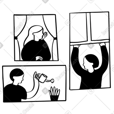 People looking through the window PNG, SVG