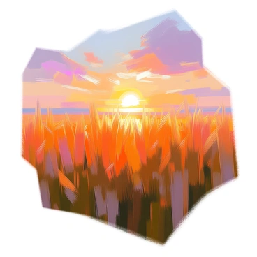 Tall grass swaying gently under a setting sun