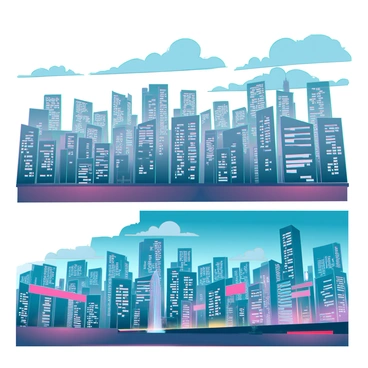 A dull city photo being transformed with boosted vibrancy and contrast