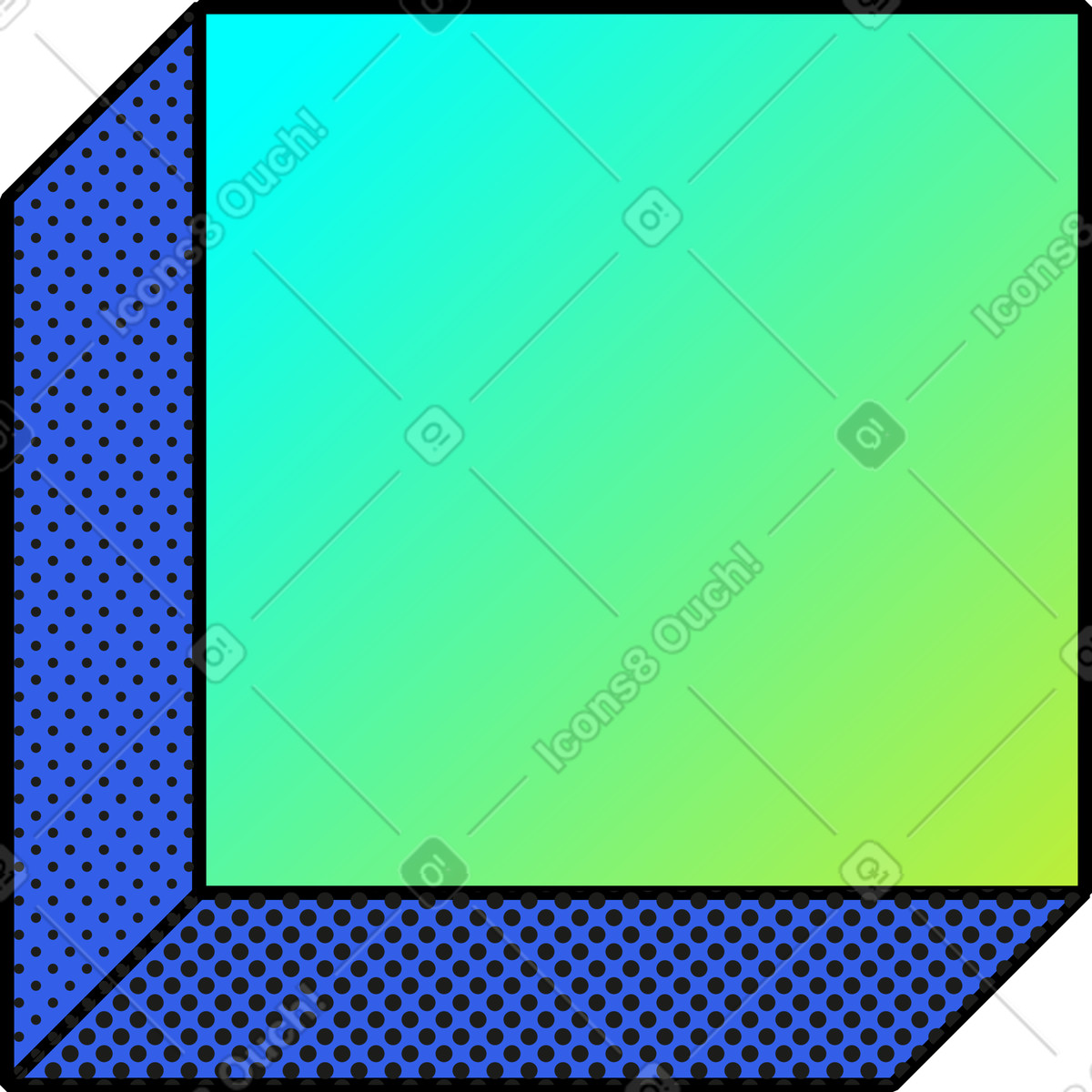Ilustración Bloquear en estilo Memphis a descargar en PNG y SVG