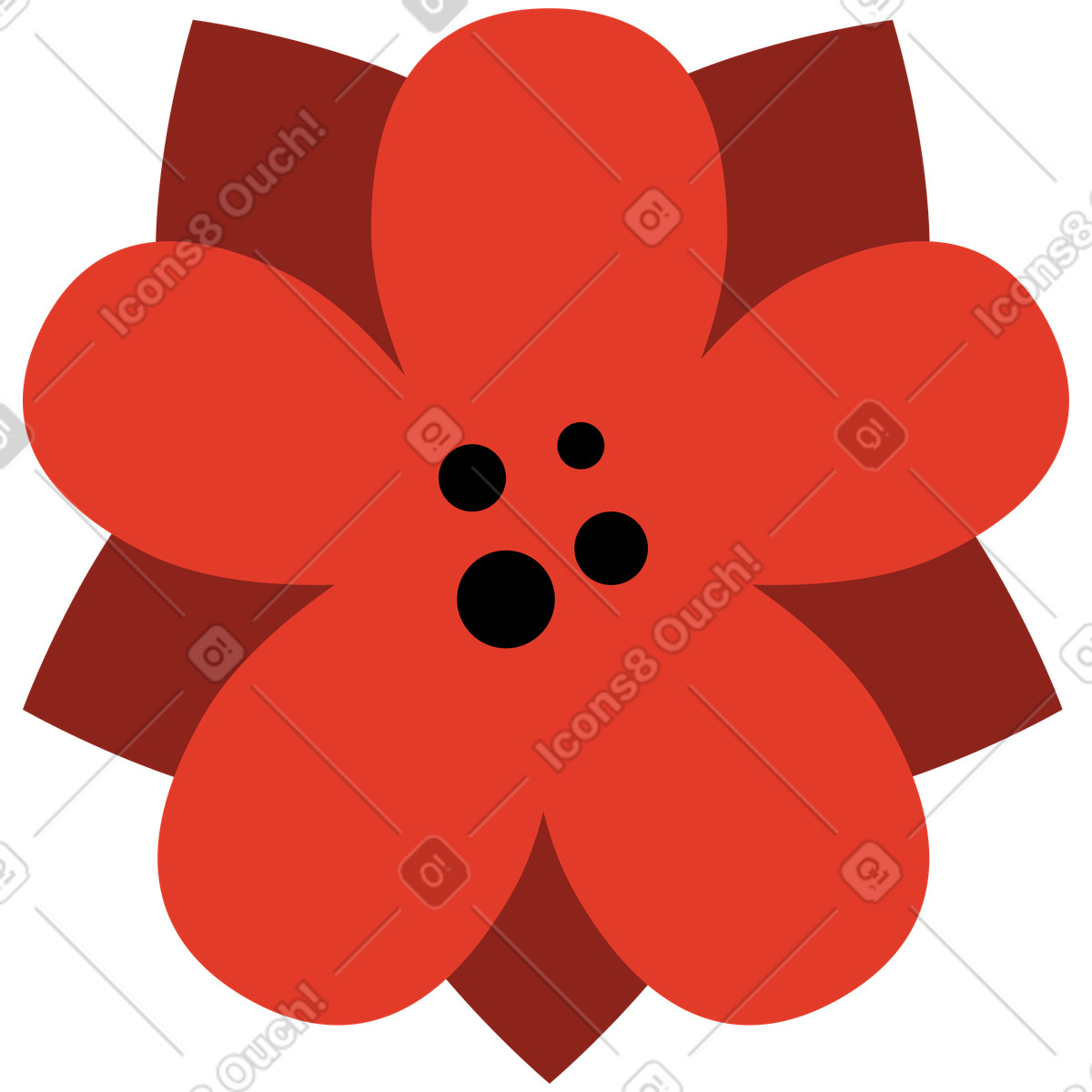 Burgundy スタイルの 花 のイラストをPNG、SVG形式でダウンロード
