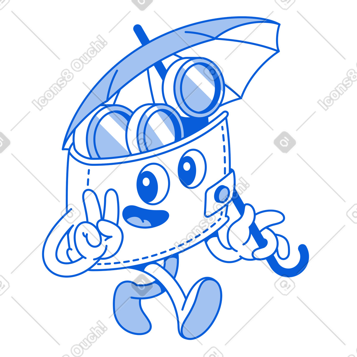 Ilustración Monedero protege el dinero en estilo Handy Line a descargar en PNG y SVG