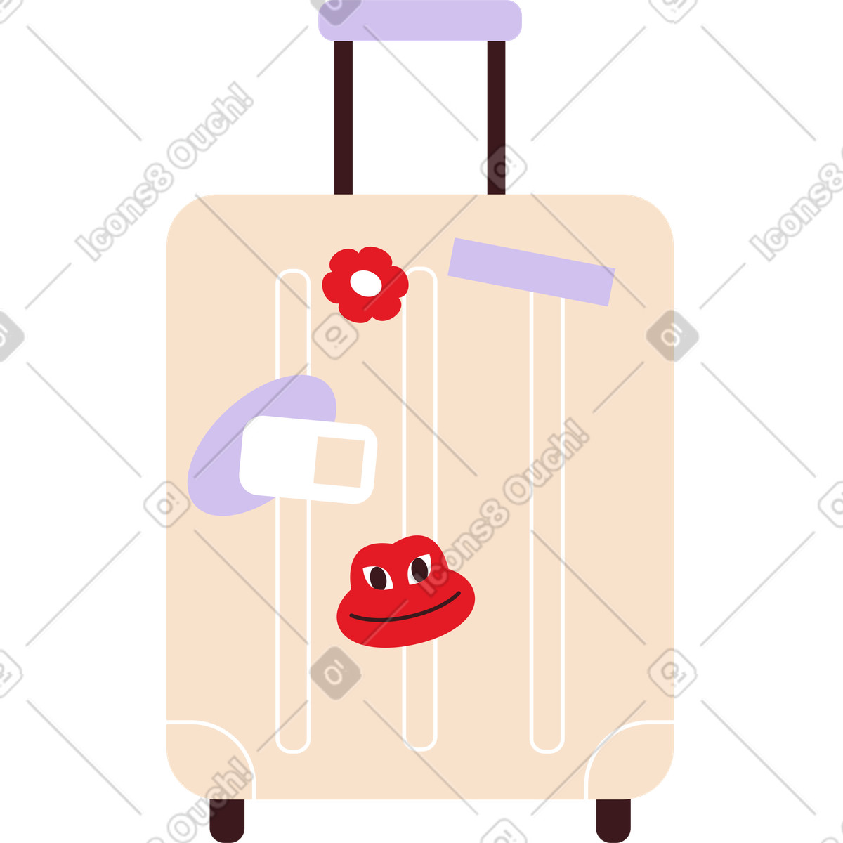 Ilustración Maleta en estilo Folks a descargar en PNG y SVG