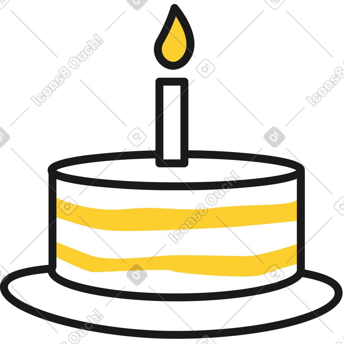 下载 Taxi 风格的 蛋糕 插画，支持 PNG、SVG 格式