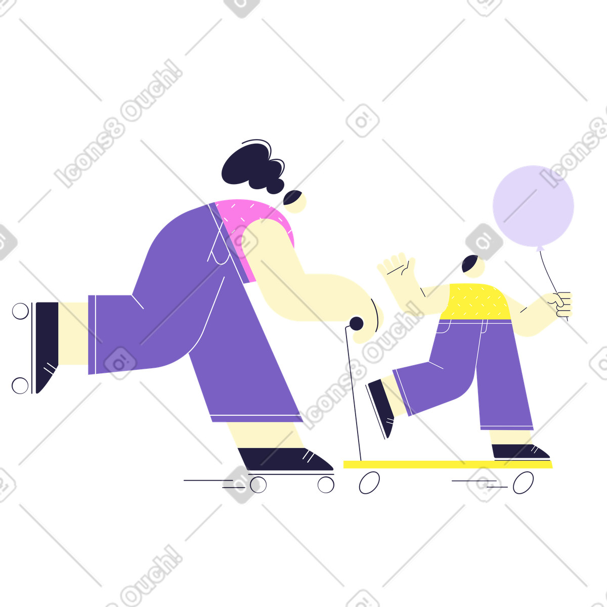 Иллюстрация Активный отдых с семьей в PNG и SVG