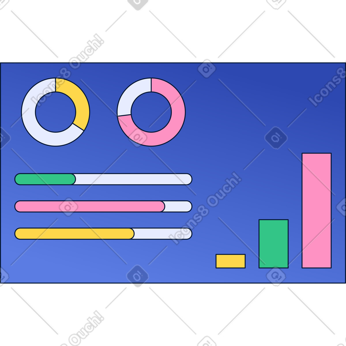 Dashboard illustration in PNG, SVG