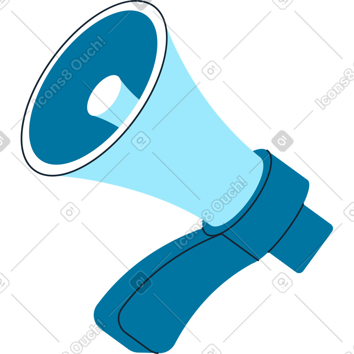 Ilustração de Megafone colorido em no estilo Indigo para baixar em PNG, SVG