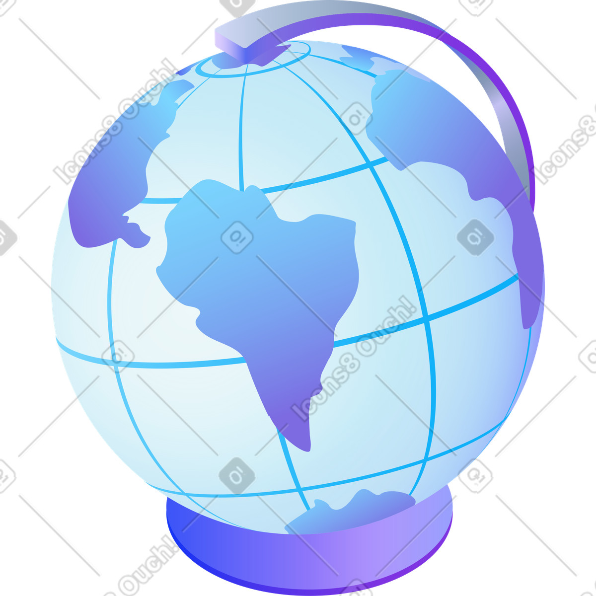 Globe earth illustration in Hi-tech style download in PNG, SVG