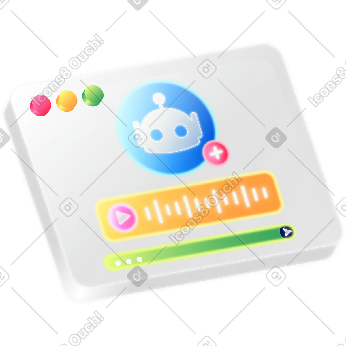 Ai assistant in medicine in browser illustration in PNG, SVG
