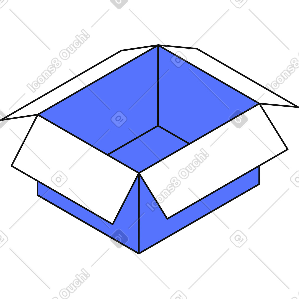 Ilustración Open empty shipping box for delivery and logistics en estilo Main a descargar en PNG y SVG