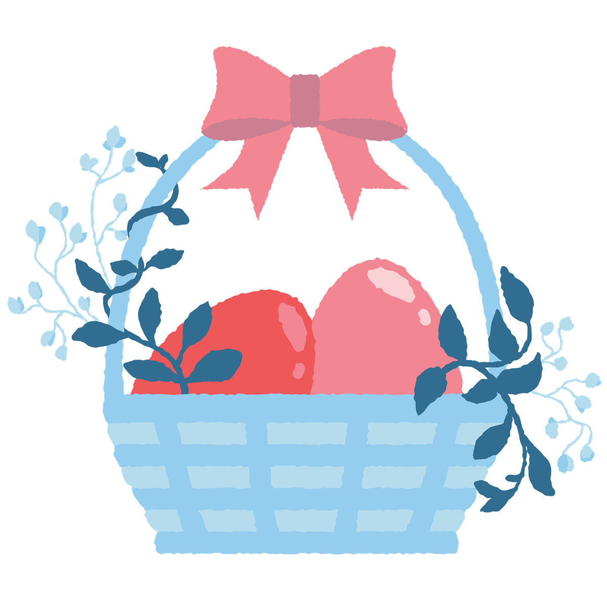 Easter eggs in basket-Illustration im Cherry-Stil als Download PNG, SVG